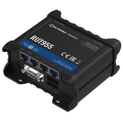 Teltonika RUT955 Industrial Cel. Router 4G LTE, DUAL SIM, 3x LAN, WAN, Serial (RS232, RS485), GNSS