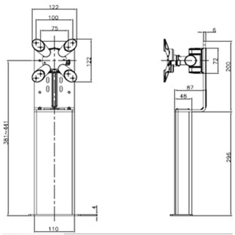 VESA-Befestigung zur Nachr&uuml;stung von bestehenden Carts
