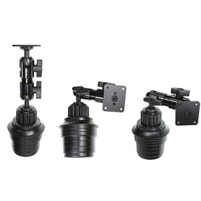 Sockelhalterung, 6,5'', mit Becherhalter-Befestigungssystem, Gesamtl&auml;nge: 234 mm, mit Kugel und Fl&uuml;g