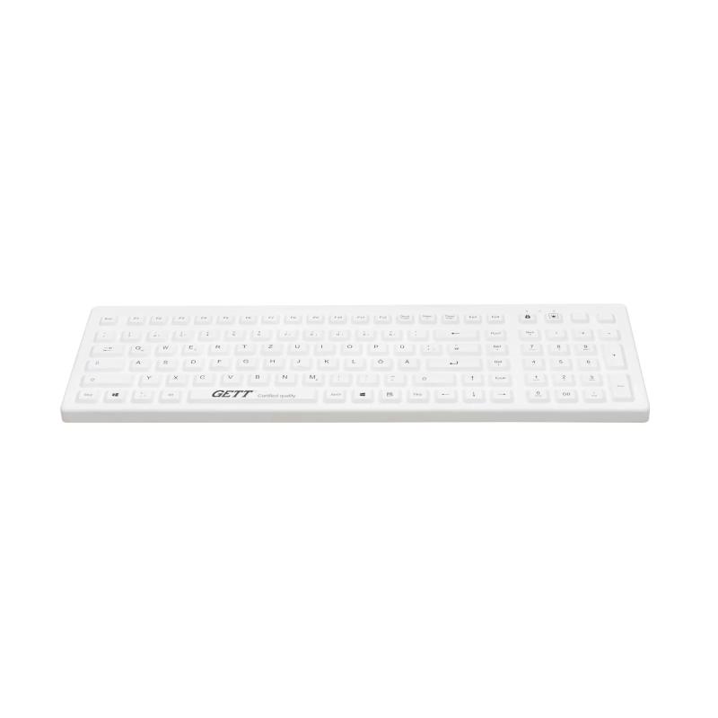 Tastatur GCQ CleanType&reg;  Prime Pro+ TKG-110-GCQ-PR-WHITE-IP68-MAG-BACKL-USB-DE IP68