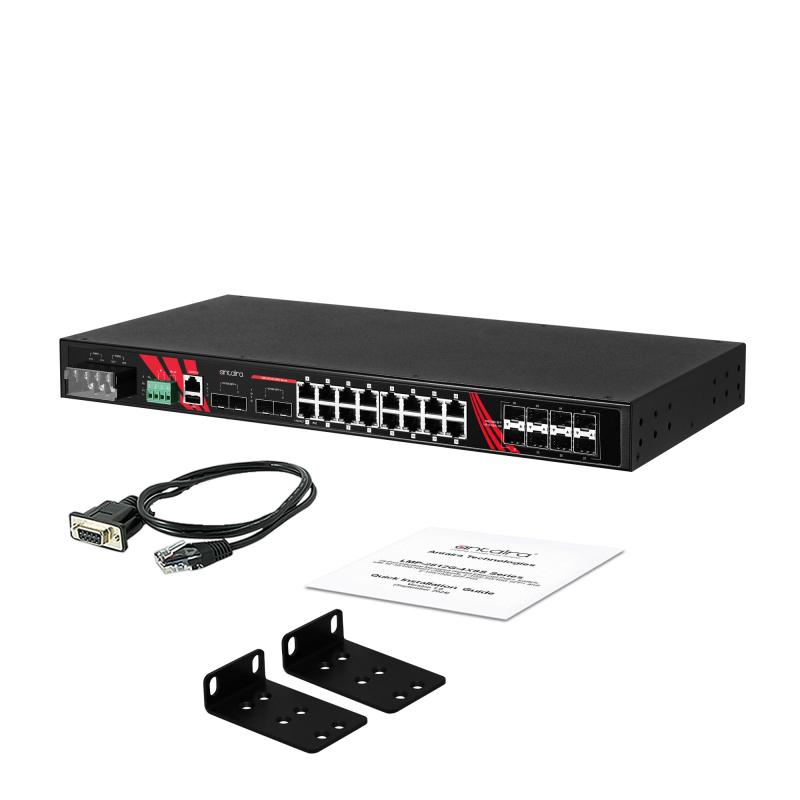 28-Port Industrial Managed Gigabit Ethernet PoE+ Switch, erw. Temperaturbereich